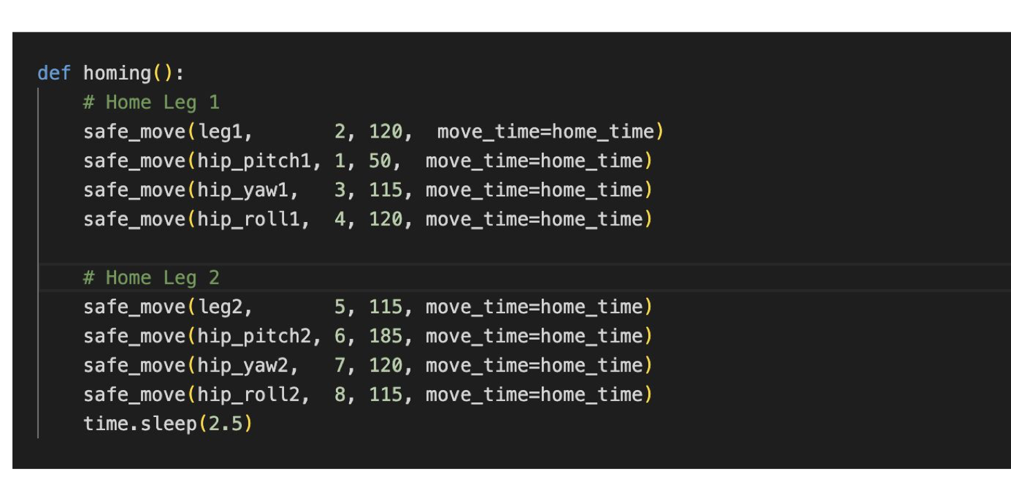 homing() routine source code