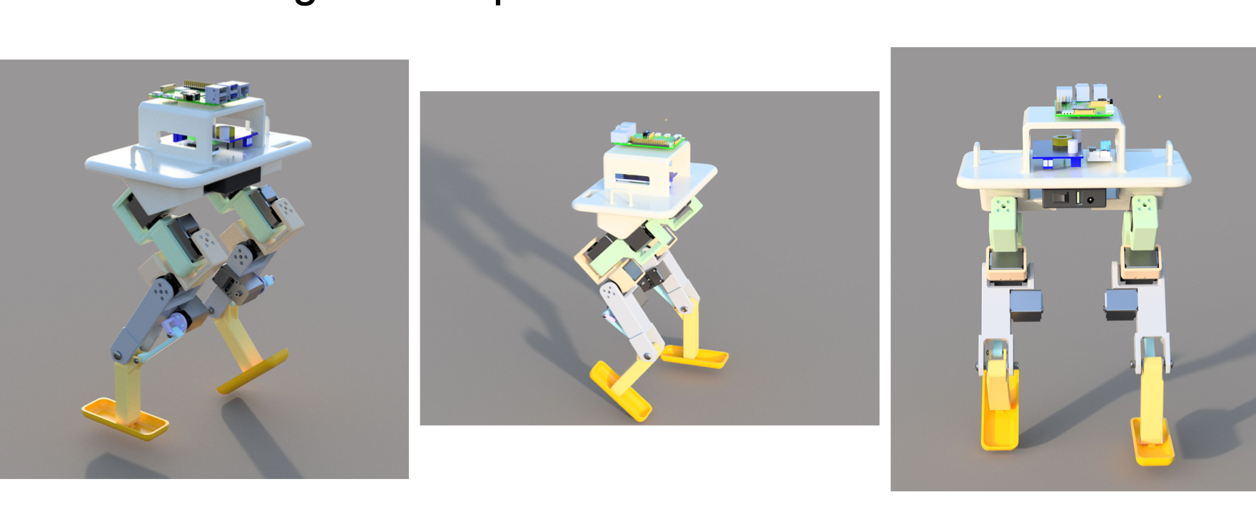 Three perspective renderings of Jumbot-B